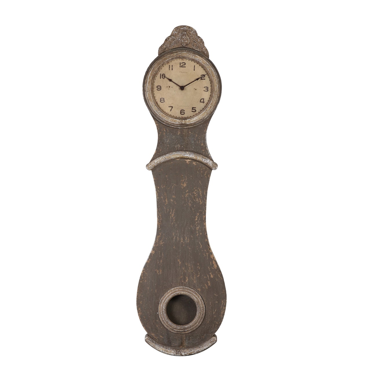 Hello Honey® Distressed Wood Grandfather Style Wall Clock